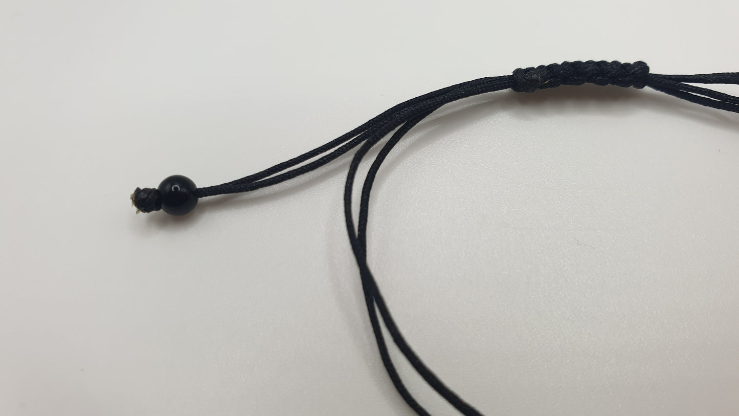 Bracelet Fleur de Lotus en Fil Noir