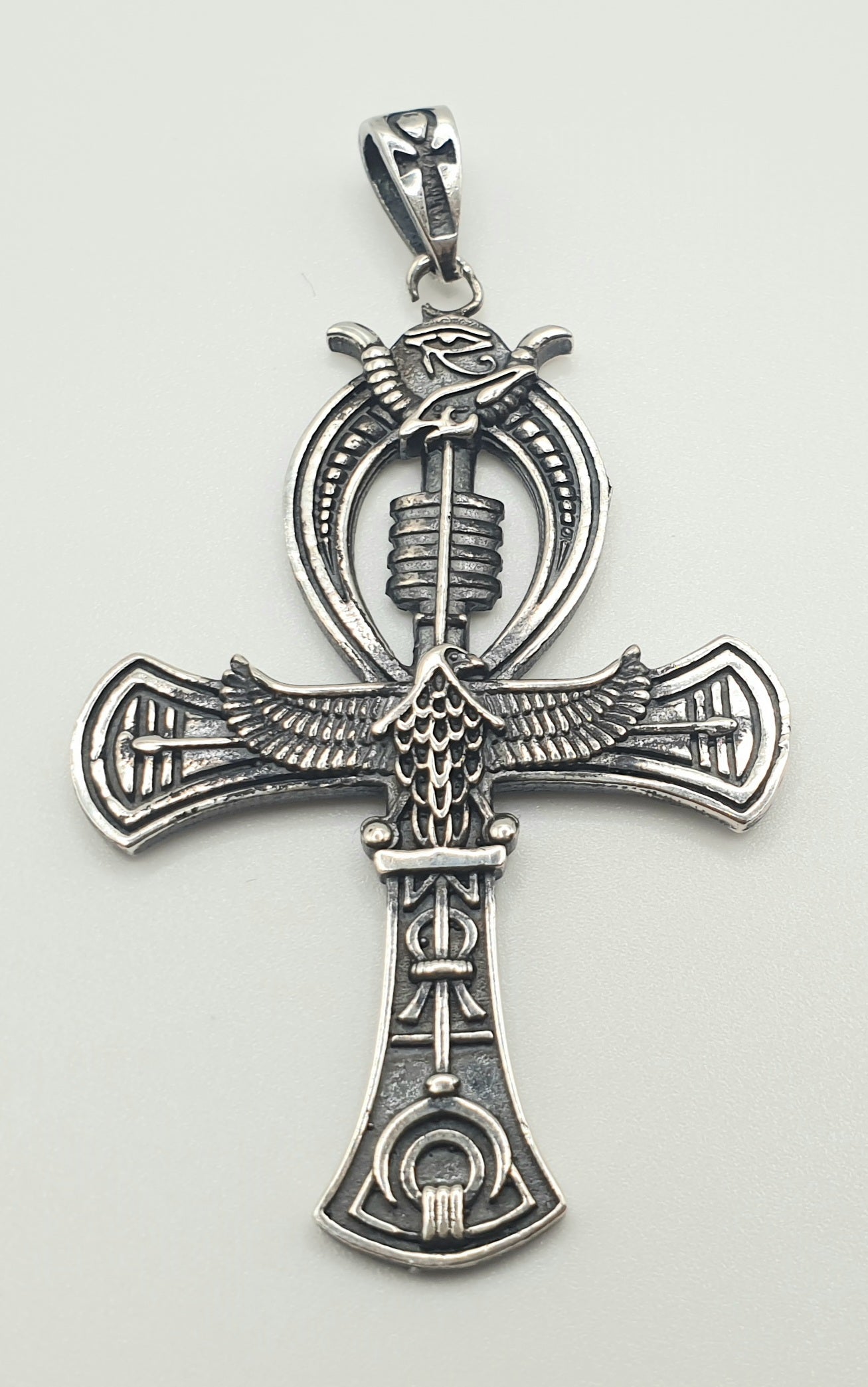 Pendentif Croix Ânkh argent 925 symboles Egyptiens