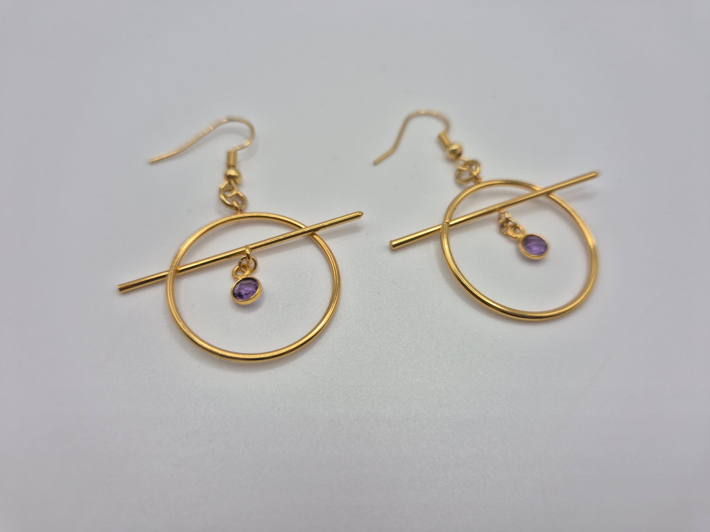 Boucles d'oreilles Créoles Améthyste