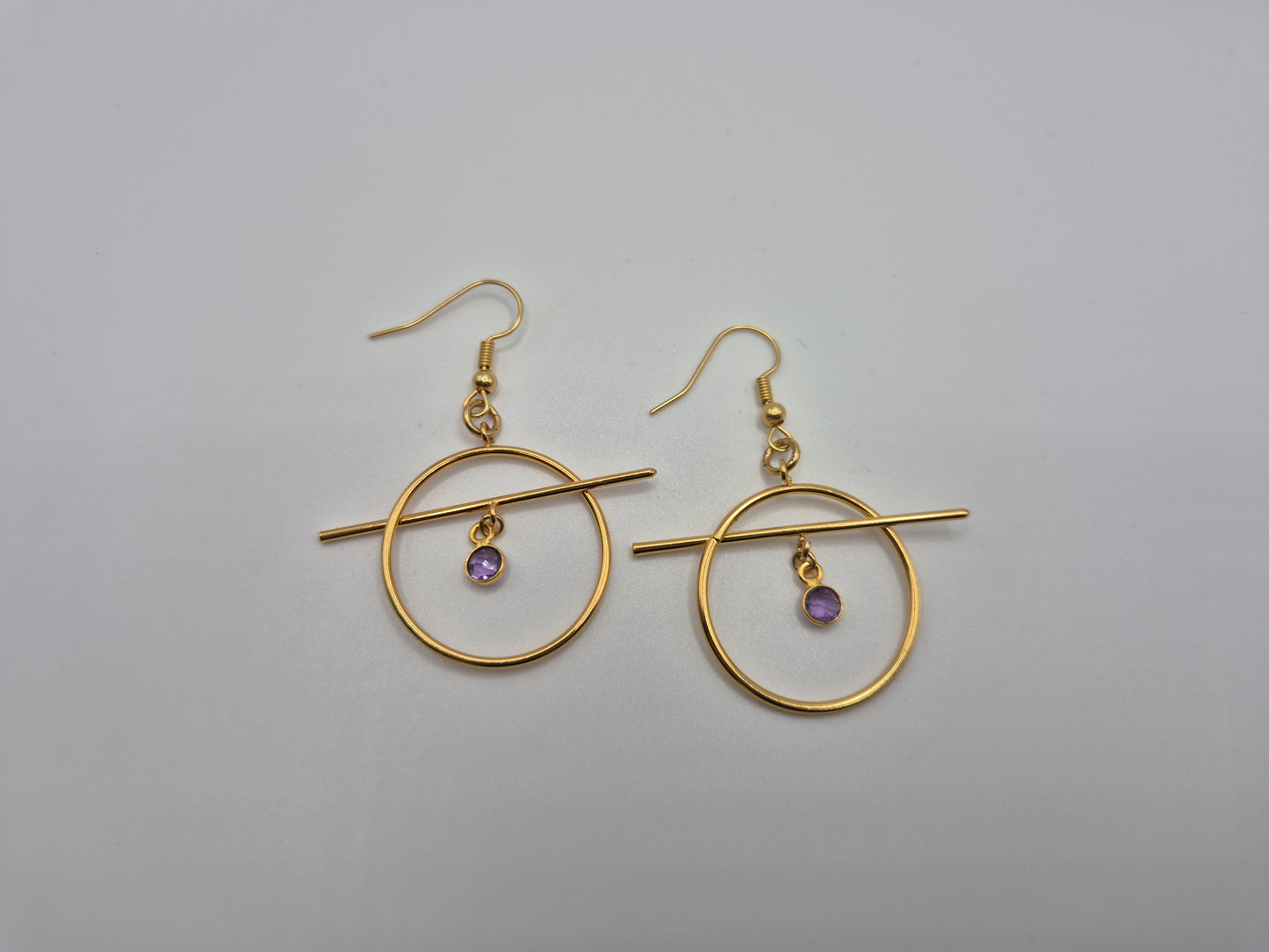 Boucles d'oreilles Créoles Améthyste