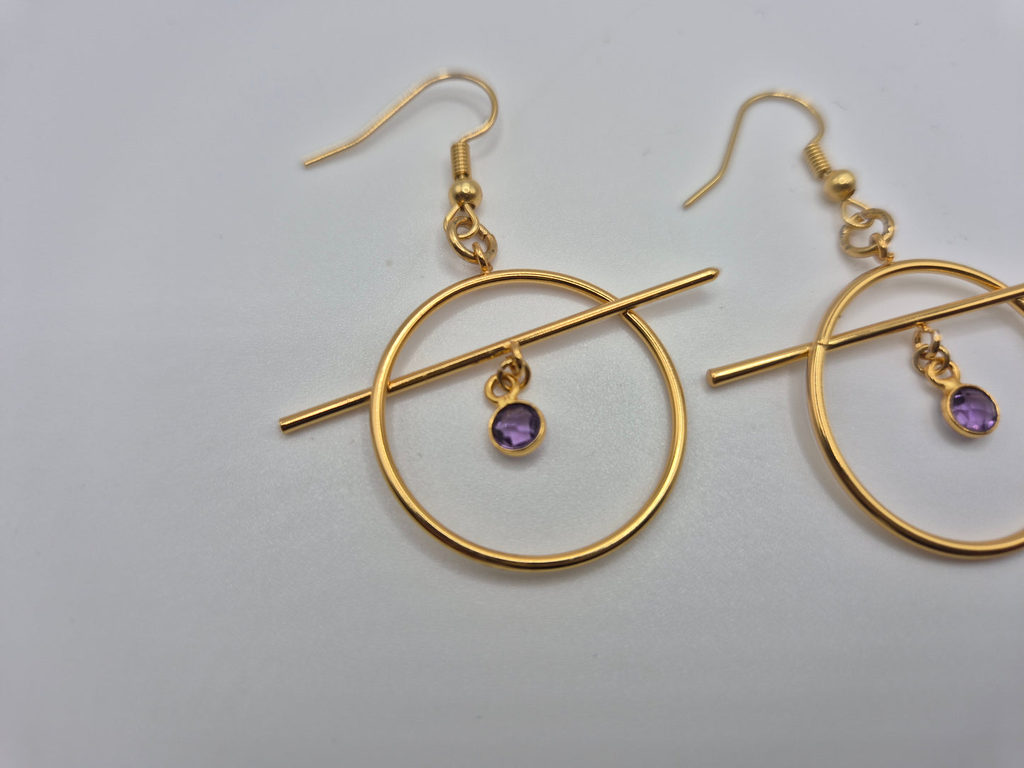 Boucles d'oreilles Créoles Améthyste