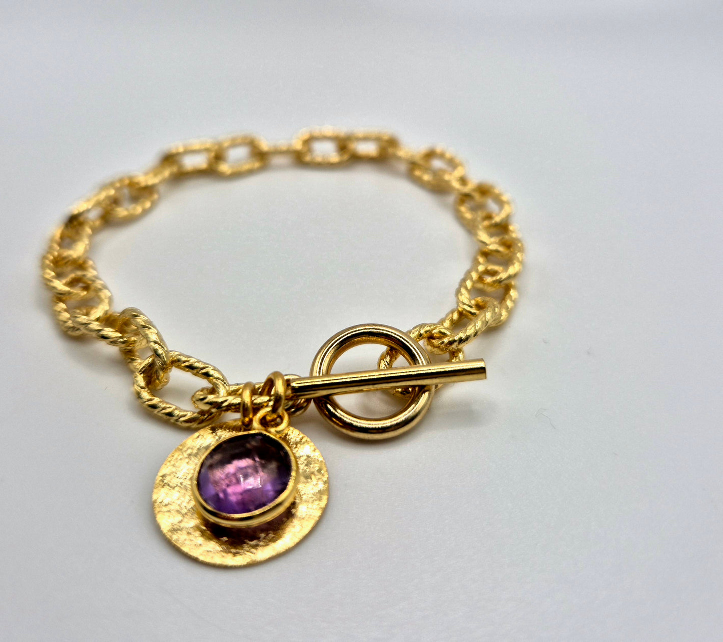 Bracelet Améthyste Doré