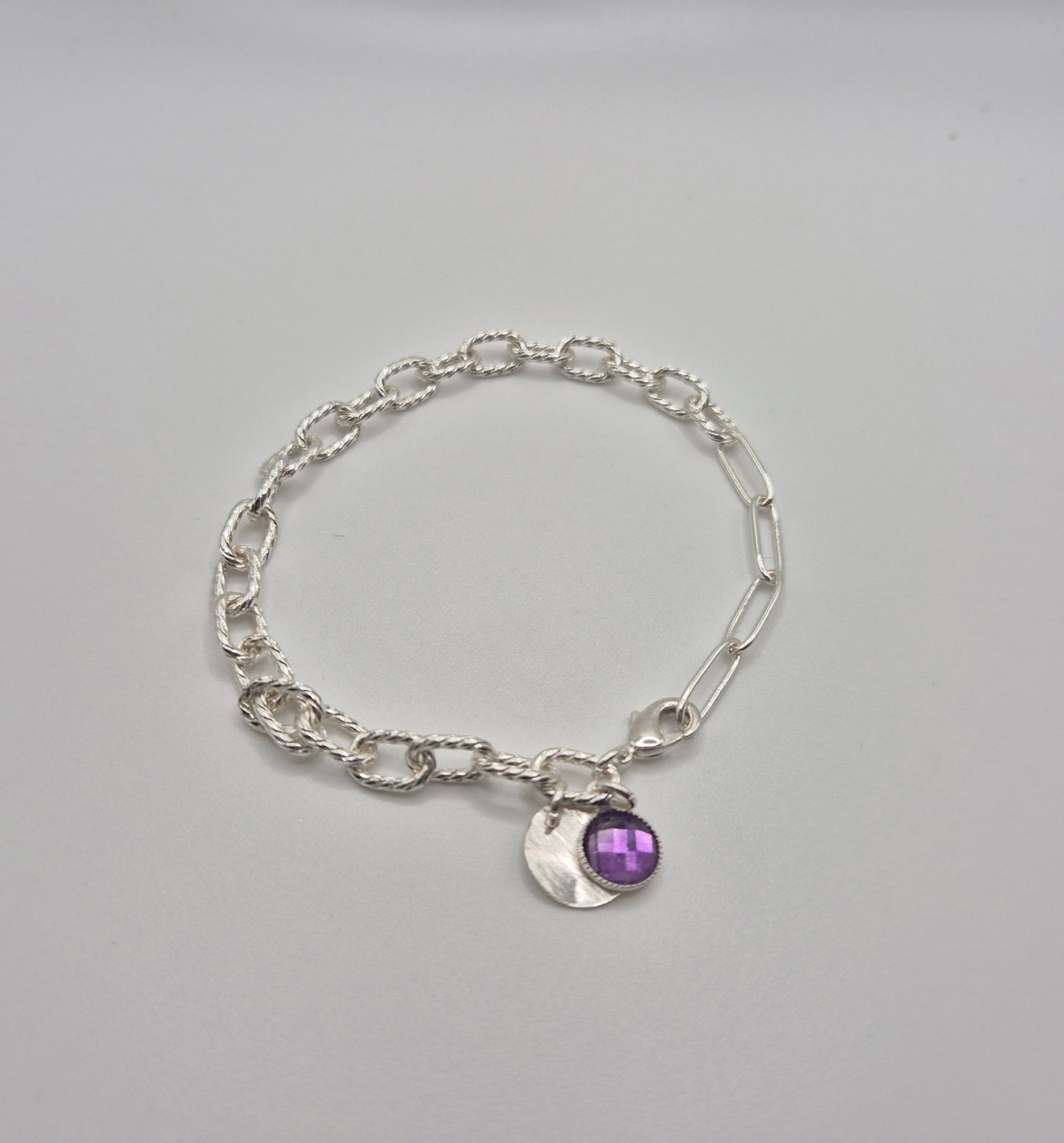 Bracelet Améthyste Argenté