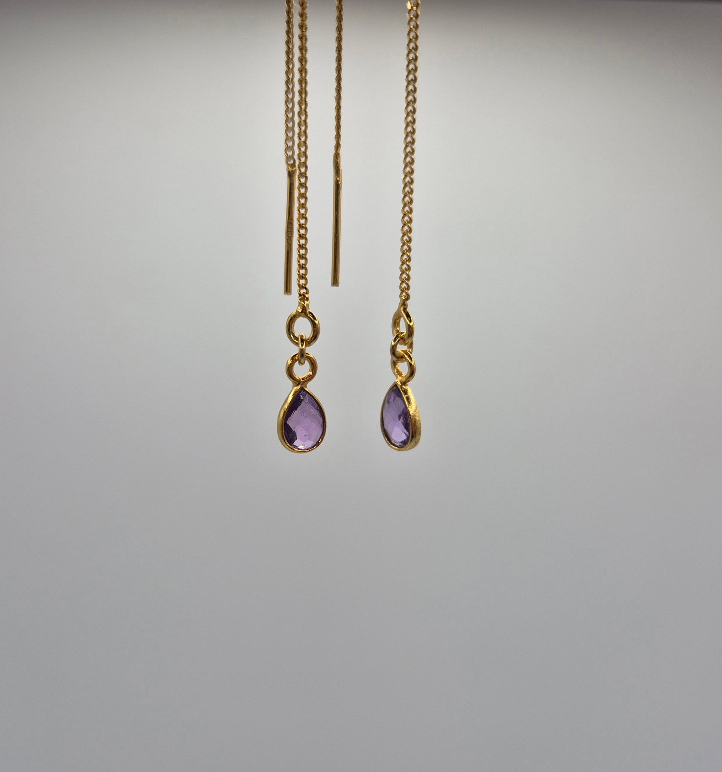 Boucles d'oreilles pendantes Améthyste ou Onyx Noir