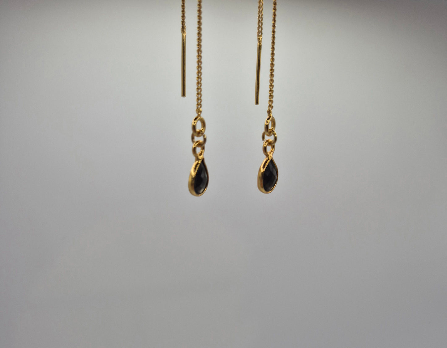 Boucles d'oreilles pendantes Améthyste ou Onyx Noir