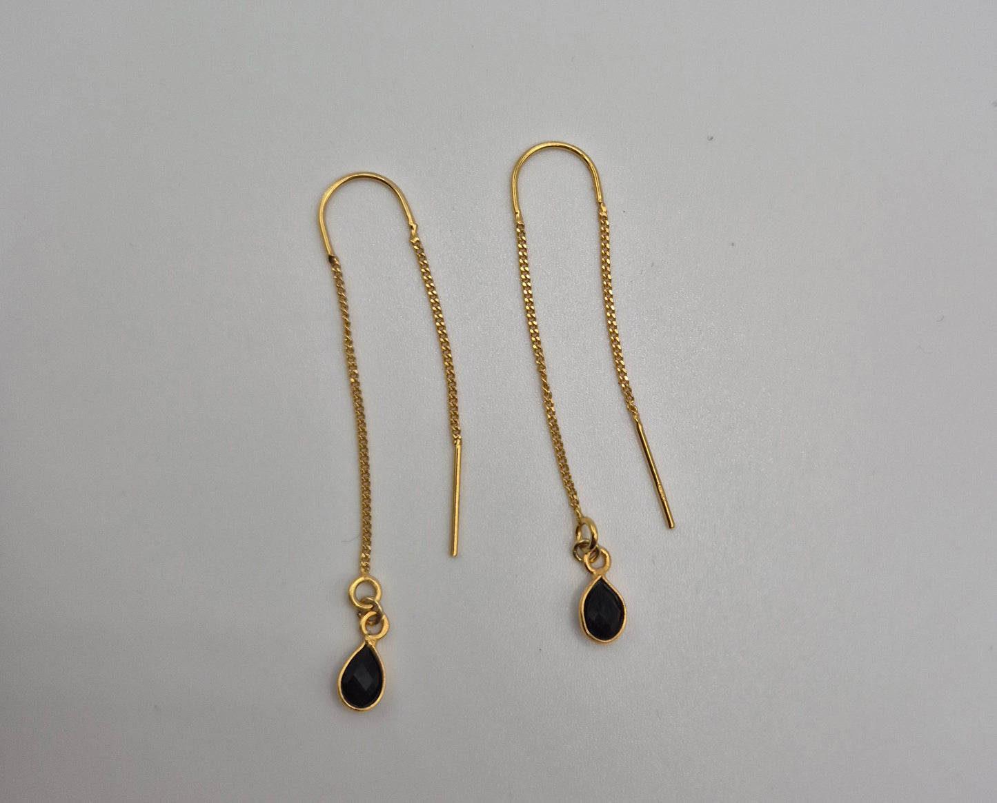 Boucles d'oreilles pendantes Améthyste ou Onyx Noir