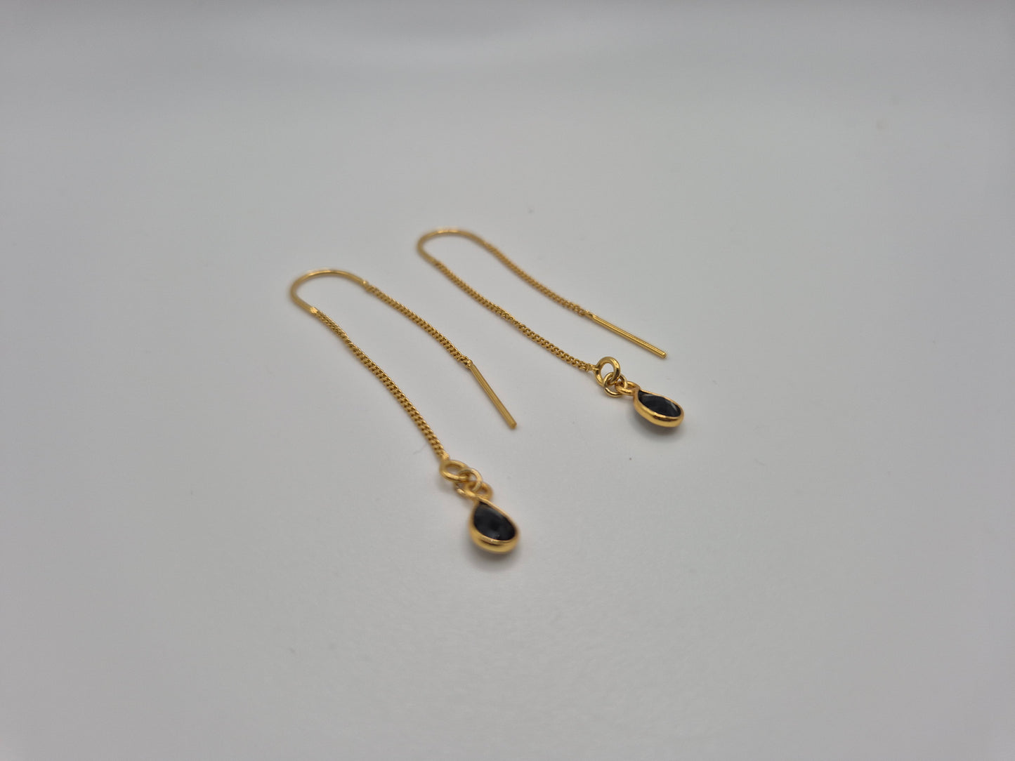 Boucles d'oreilles pendantes Améthyste ou Onyx Noir