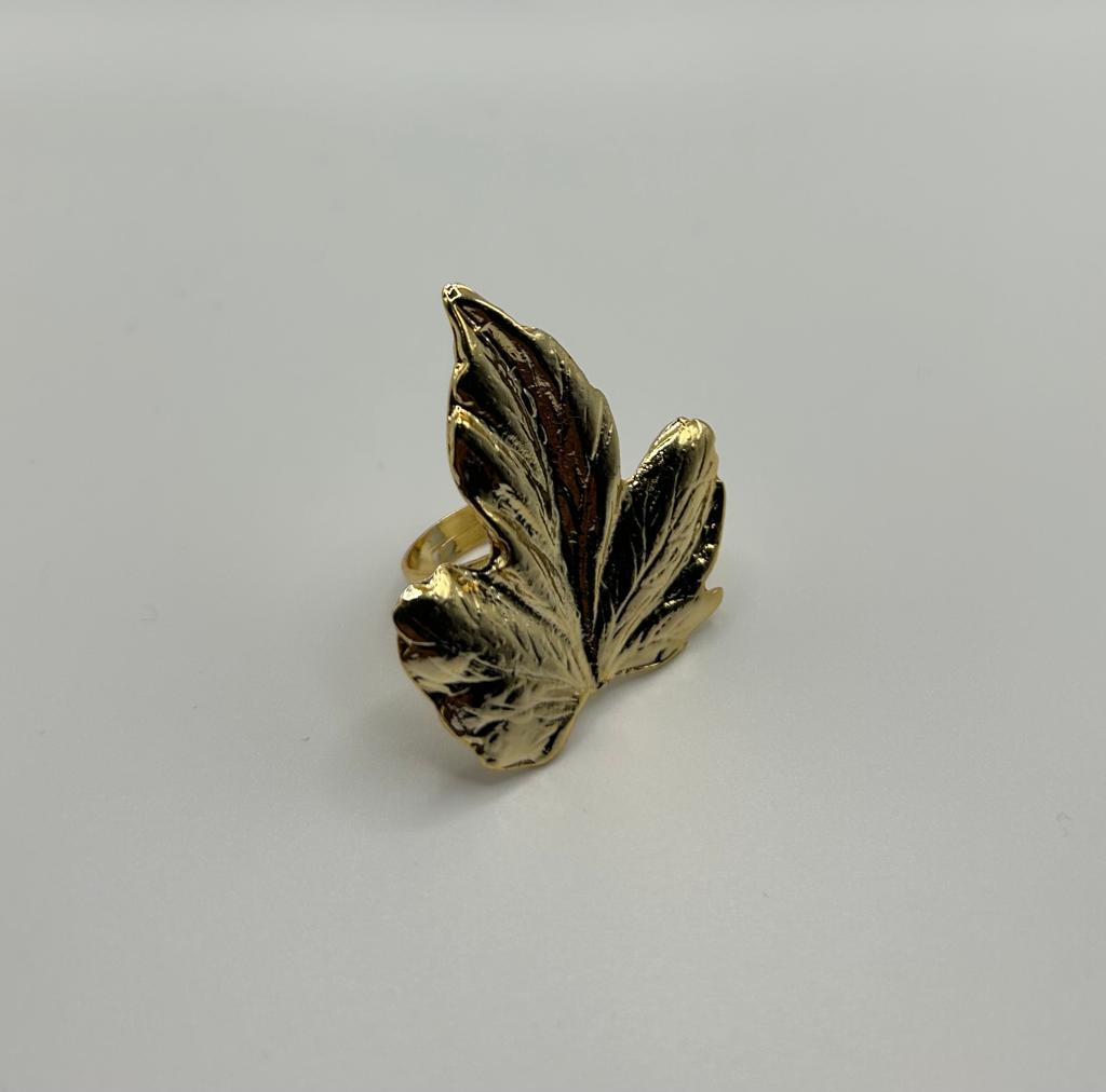 Bague feuille en cuivre