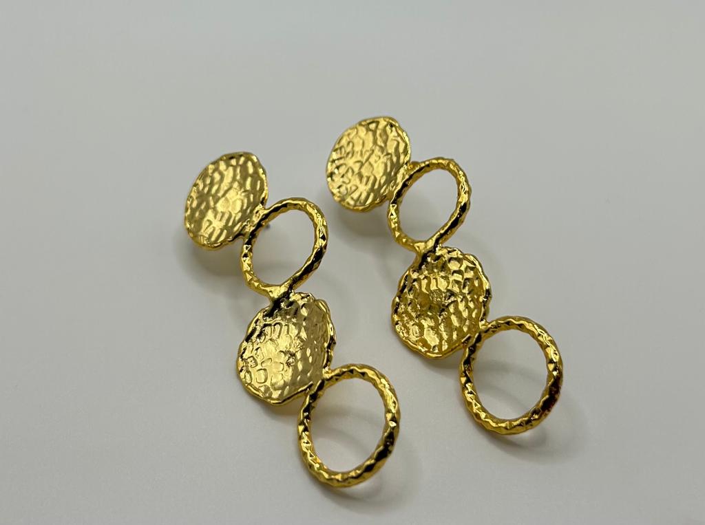 Boucles d'oreilles 4 cercles en cuivre