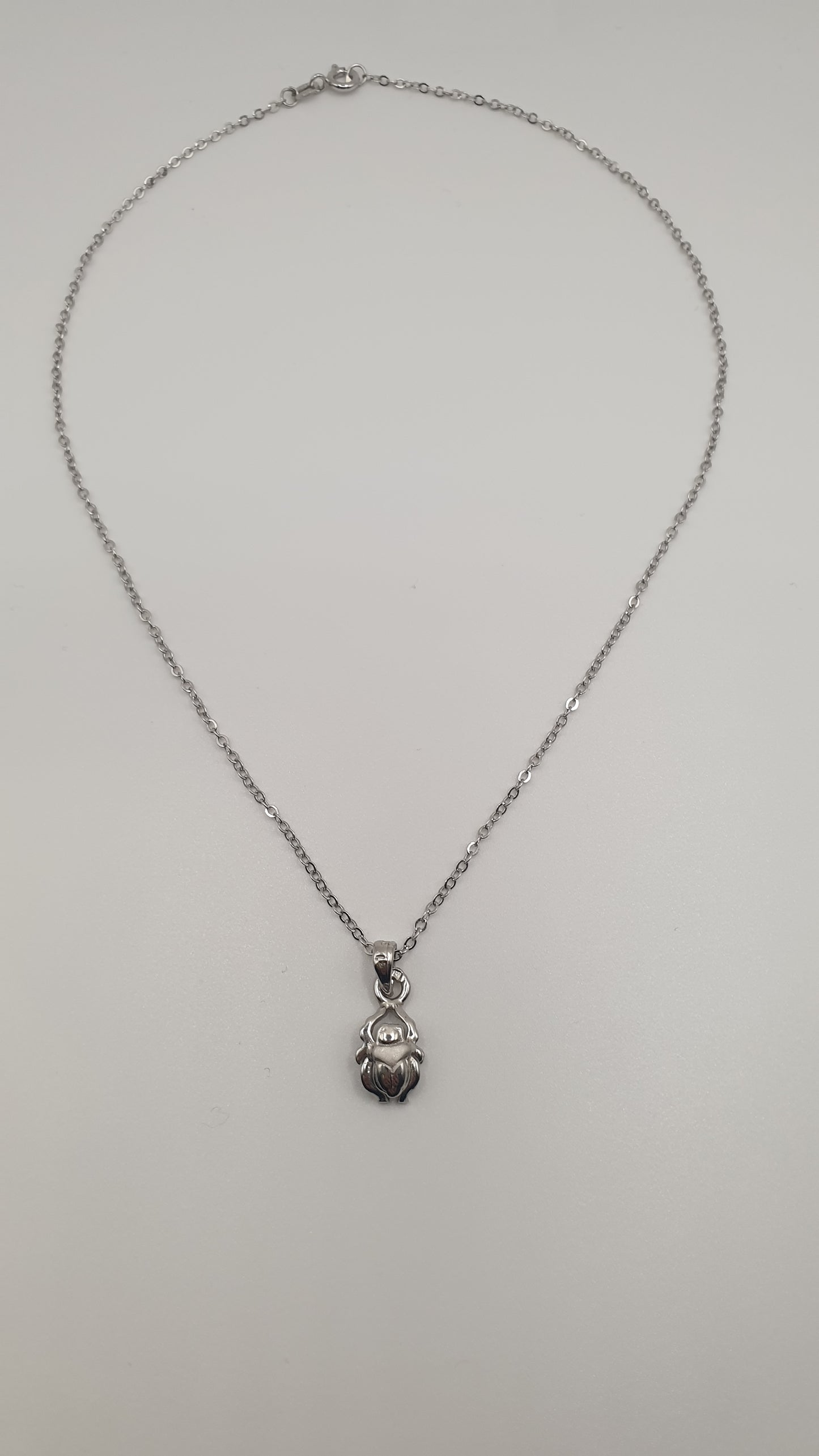 Ensemble collier en argent et pendentif Scarabée