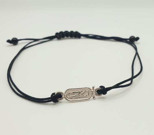 Bracelet Cartouche Egyptien en Fil Noir