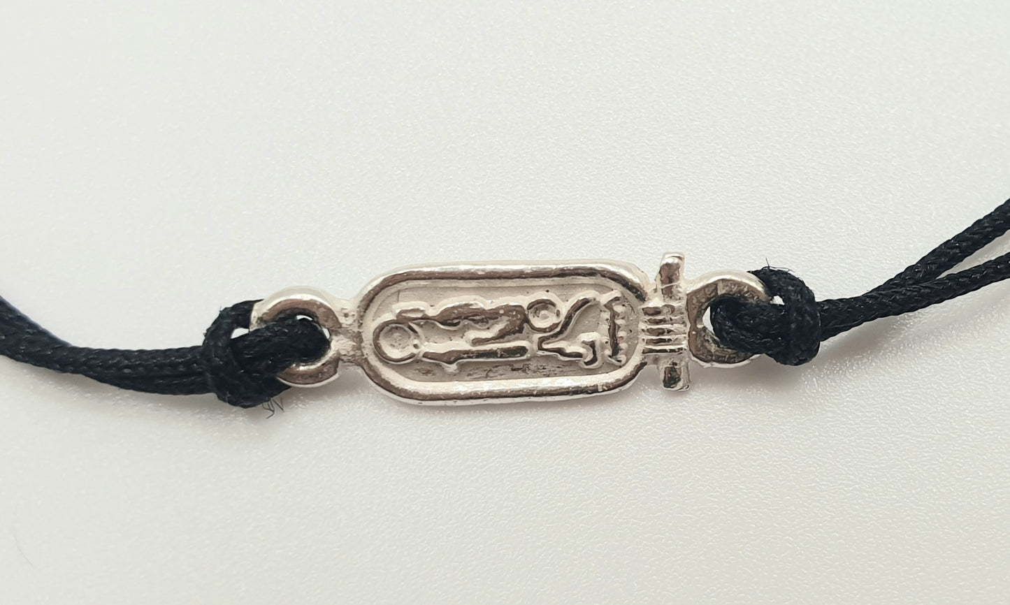 Bracelet Cartouche Egyptien en Fil Noir
