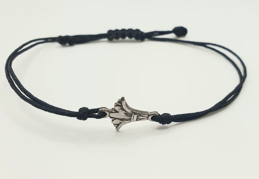 Bracelet Fleur de Lotus en Fil Noir