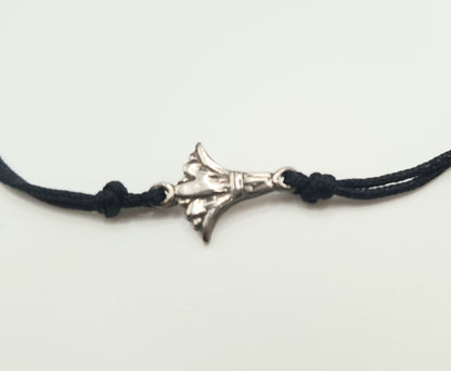 Bracelet Fleur de Lotus en Fil Noir