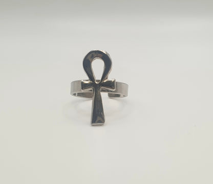 Bague croix d'Ânkh en cuivre fait main