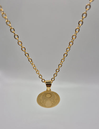 Ensemble médaille scarabée Egyptien et sa chaîne
