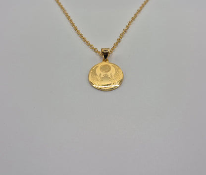 Ensemble médaille scarabée Egyptien et sa chaîne