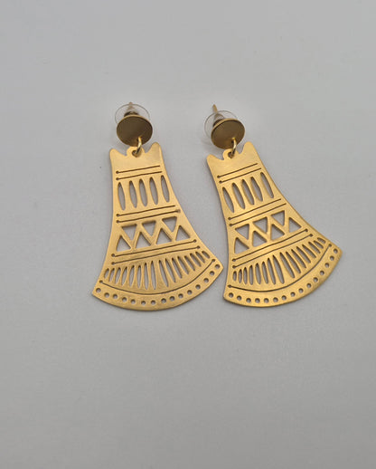 Boucles d'oreilles Fleur de Lotus Égyptienne- Temple