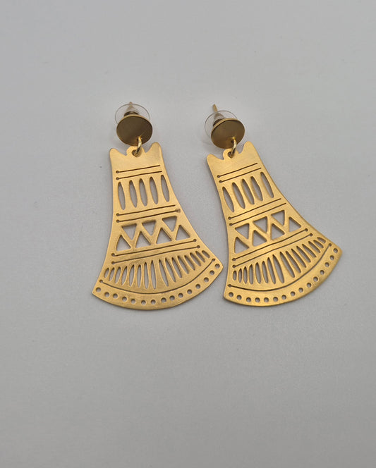 Boucles d'oreilles Fleur de Lotus Égyptienne- Temple