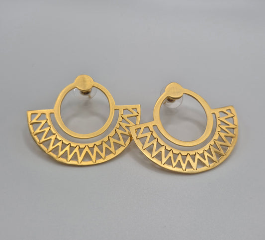 Boucles d'oreilles demi-lune motifs ethniques