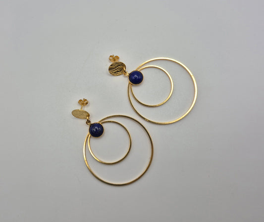 Boucles d'oreilles Créoles Lapis-Lazuli