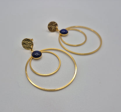 Boucles d'oreilles Créoles Lapis-Lazuli