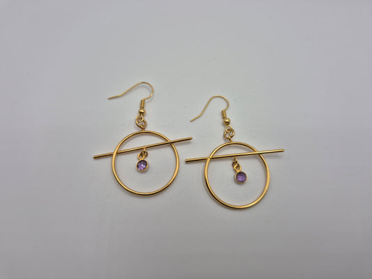 Boucles d'oreilles Créoles Améthyste