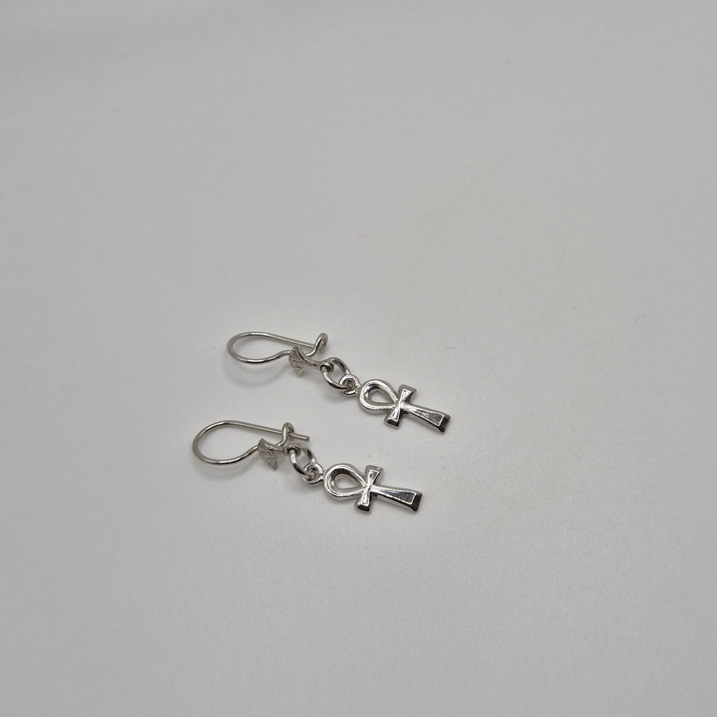 Boucles d'oreilles Ânkh d'Éternité en argent