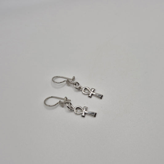 Boucles d'oreilles Ânkh d'Éternité en argent