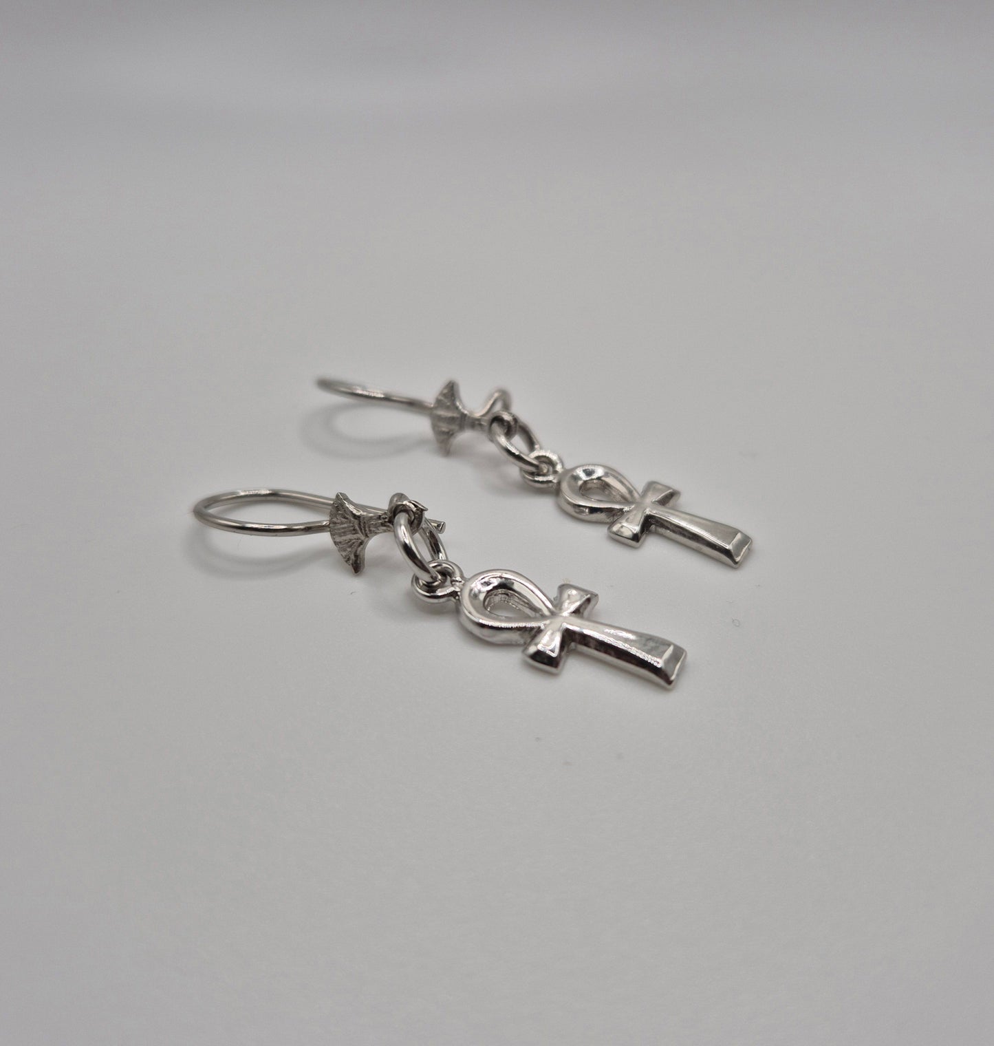 Boucles d'oreilles Ânkh d'Éternité en argent