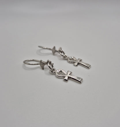 Boucles d'oreilles Ânkh d'Éternité en argent