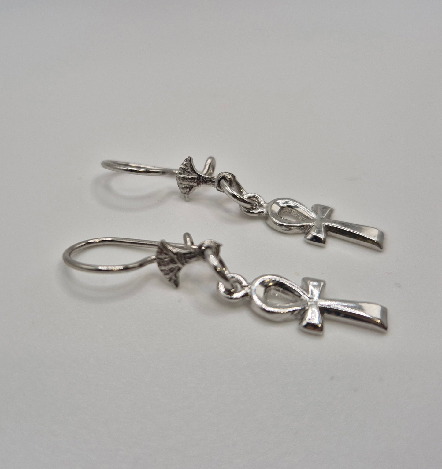 Boucles d'oreilles Ânkh d'Éternité en argent
