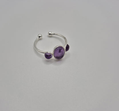 Bague Trio d'Améthystes