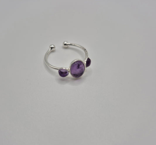 Bague Trio d'Améthystes