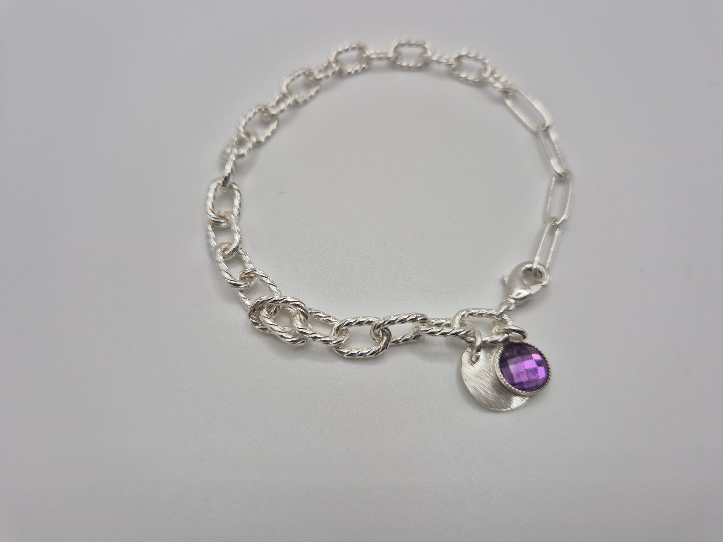 Bracelet Améthyste Argenté