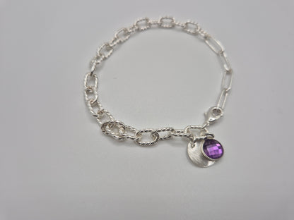 Bracelet Améthyste Argenté