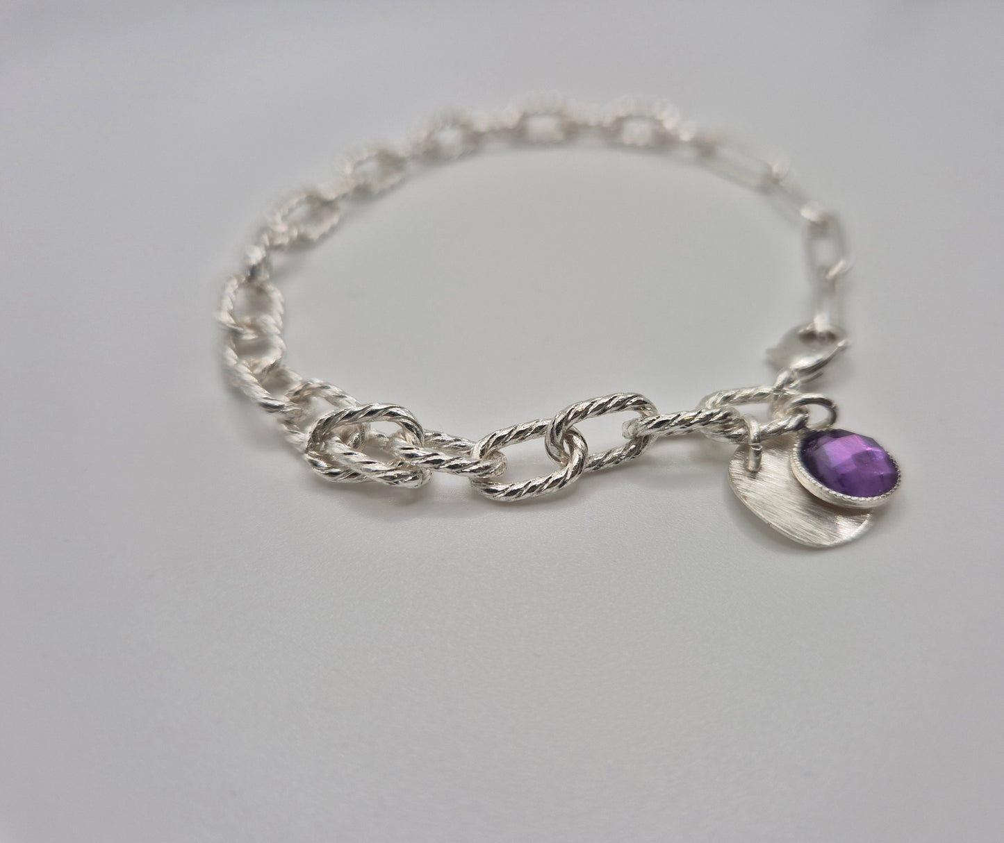 Bracelet Améthyste Argenté