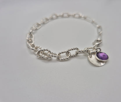 Bracelet Améthyste Argenté