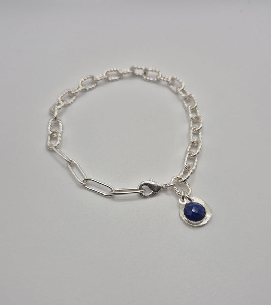 Bracelet Lapis-Lazuli Argenté