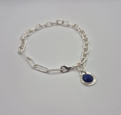 Bracelet Lapis-Lazuli Argenté