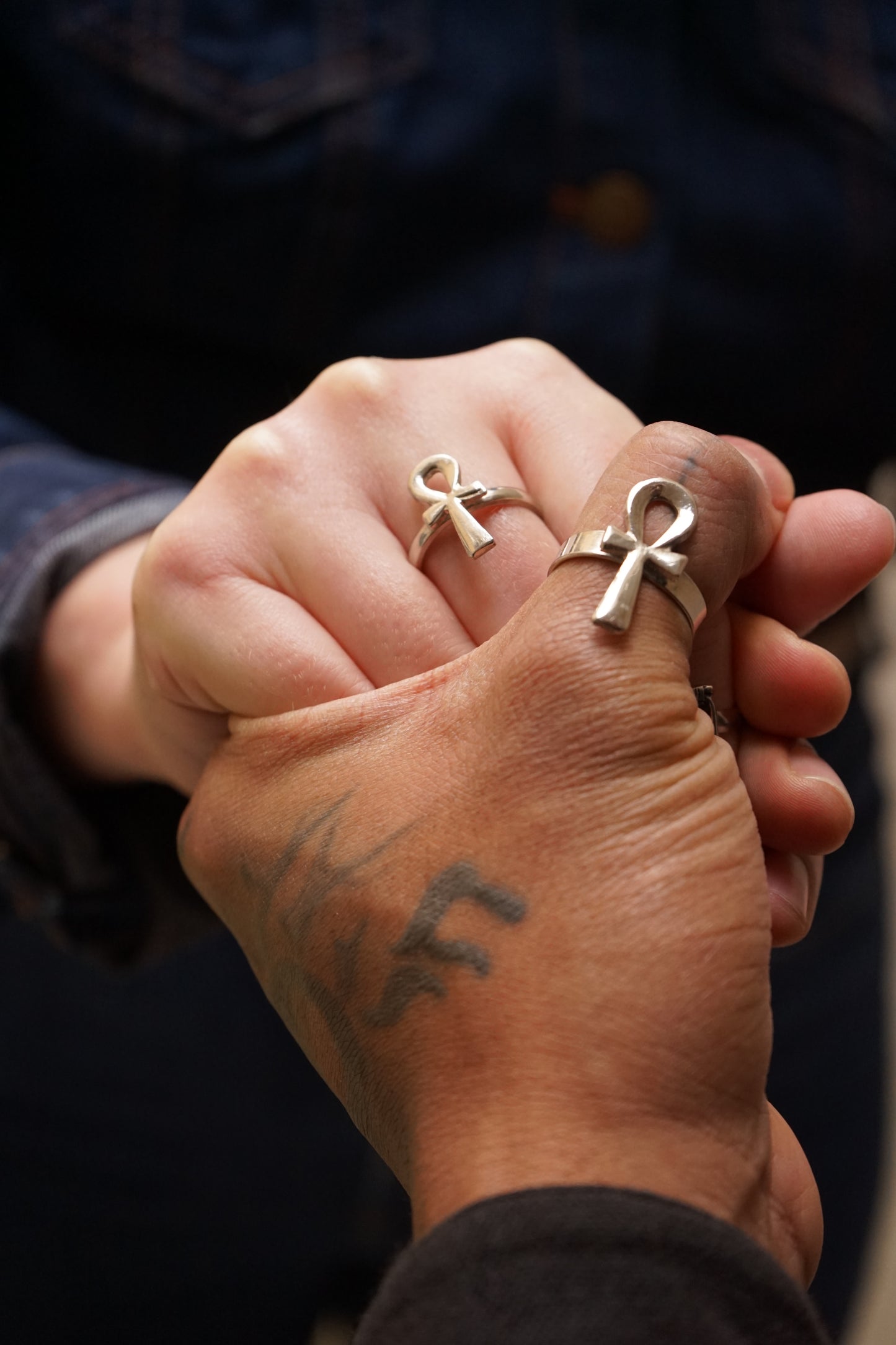 Bague croix d'Ânkh en cuivre fait main