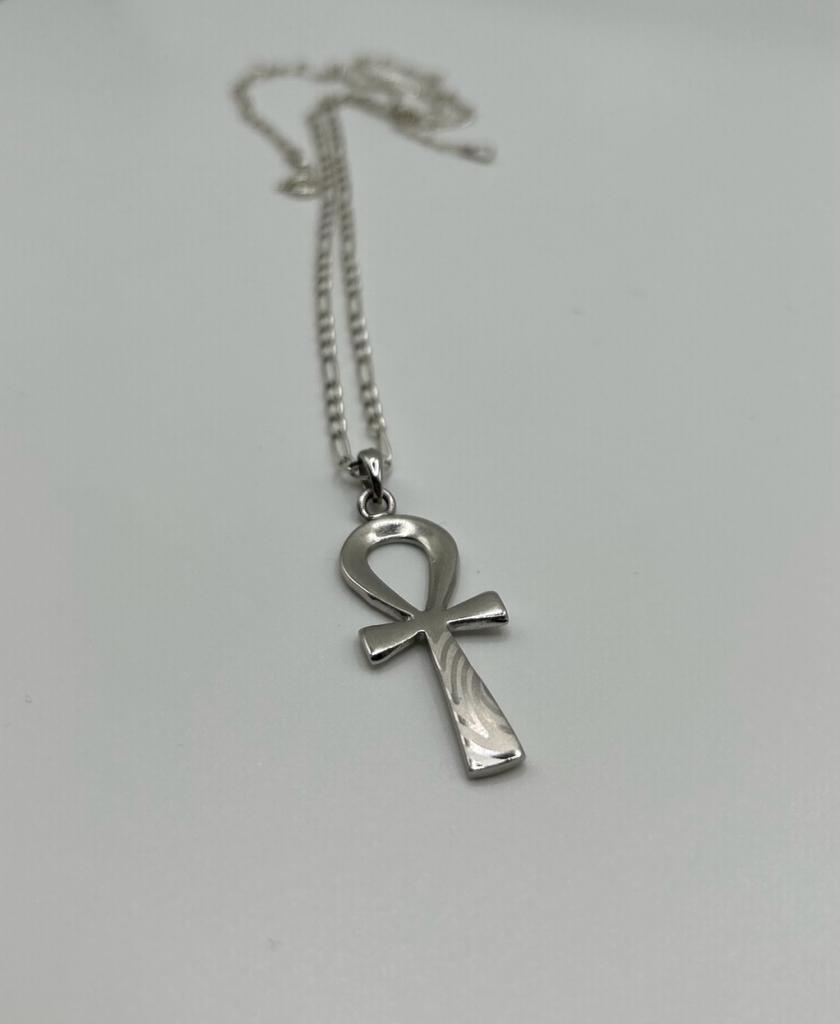 Pendentif Croix d'Ânkh en argent 925 - avec motif