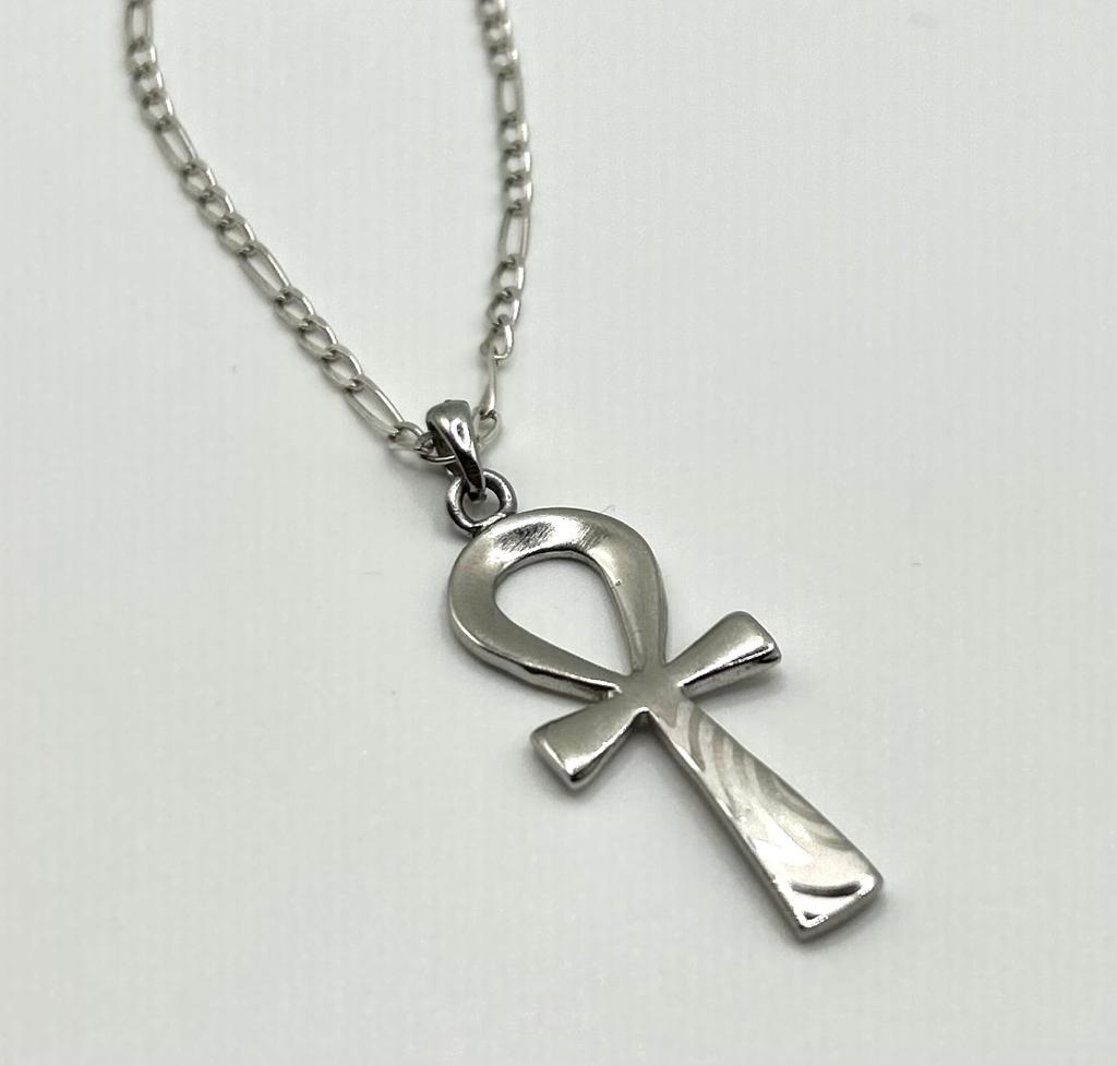 Pendentif Croix d'Ânkh en argent 925 - avec motif