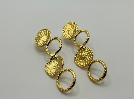 Boucles d'oreilles 4 cercles en cuivre